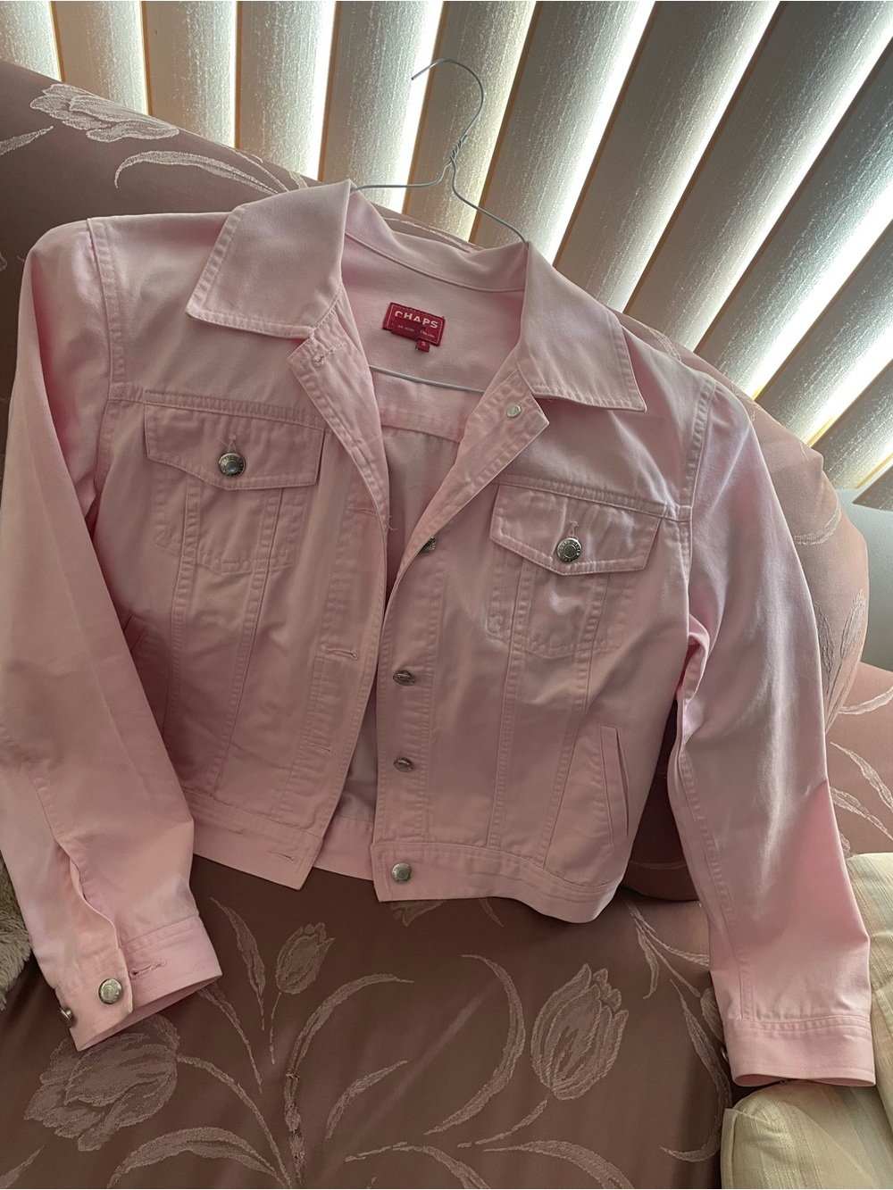 Chaps Light Pink Denim Jacket